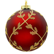 BOWRING - 12cm Laurel Red_Champagne Ball Ornament