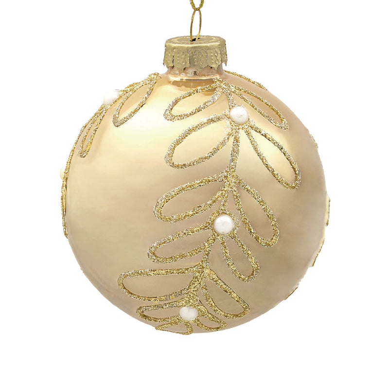 BOWRING - 10cm Clarissa Pearl Champagne Ball Ornament