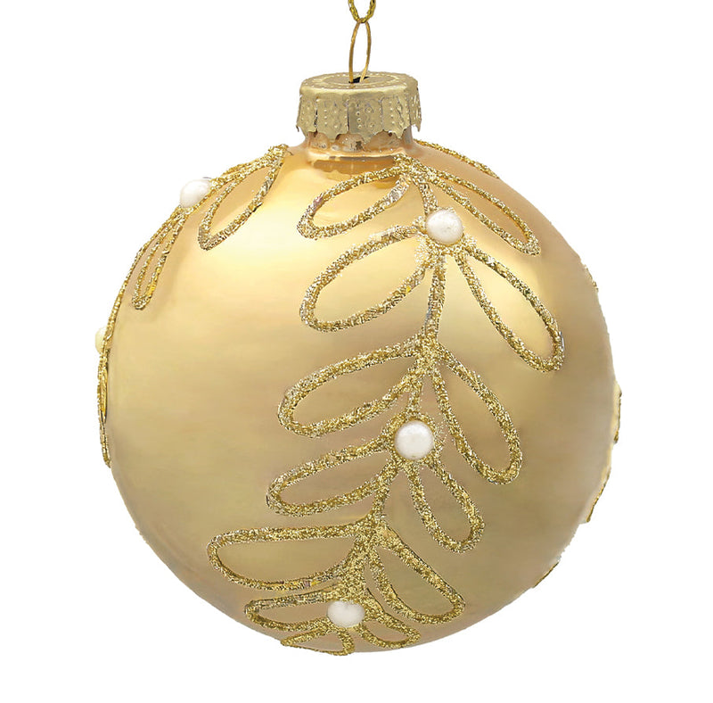 BOWRING - 12cm Clarissa Pearl Champagne Ball Ornament