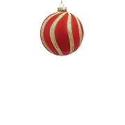 BOWRING - 8cm Spiral Red Ball Ornament