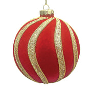 BOWRING - 8cm Spiral Red Ball Ornament