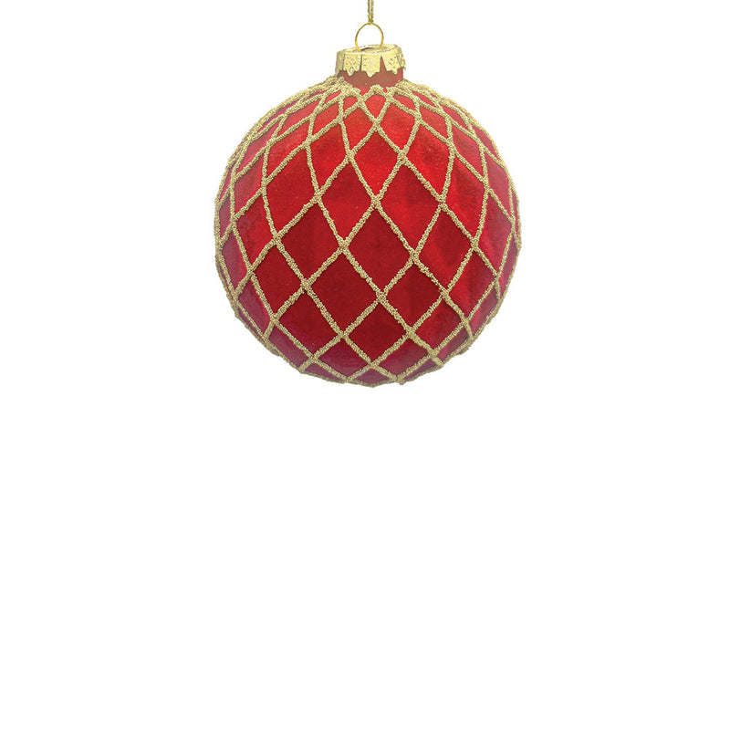 BOWRING - 10cm Royce Red Ball Ornament