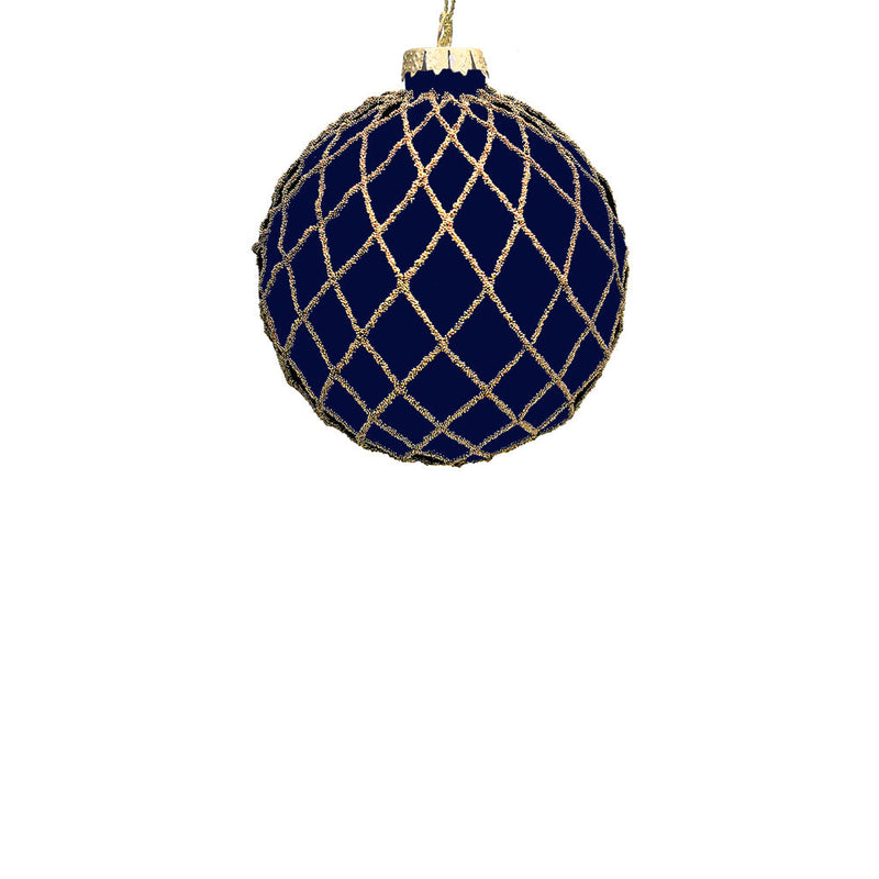 BOWRING - 10cm Royce Midnight Blue Ball Ornament