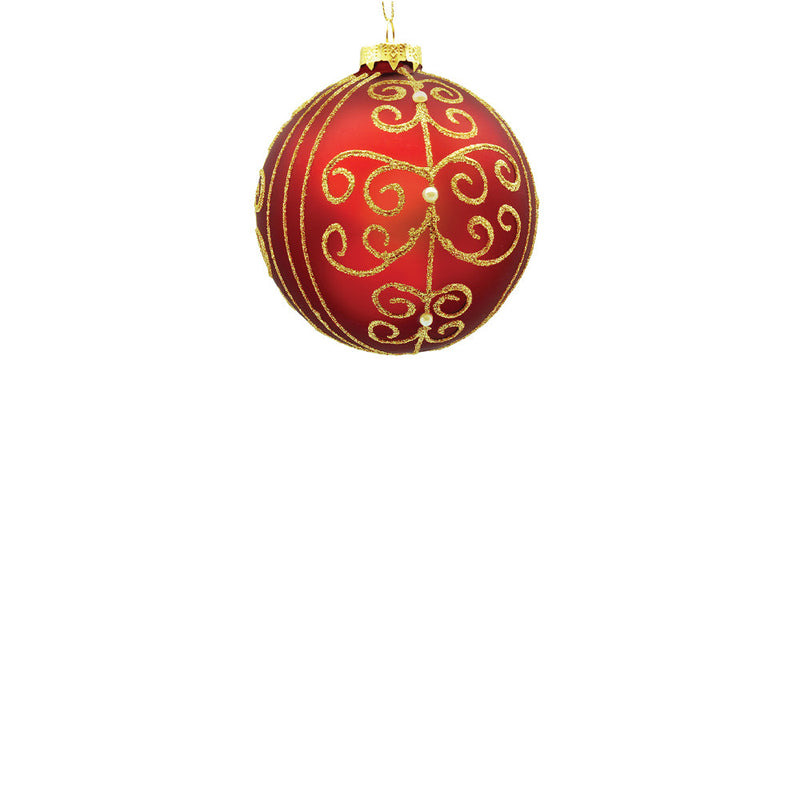 BOWRING - 8cm Gloria Red Ball Ornament
