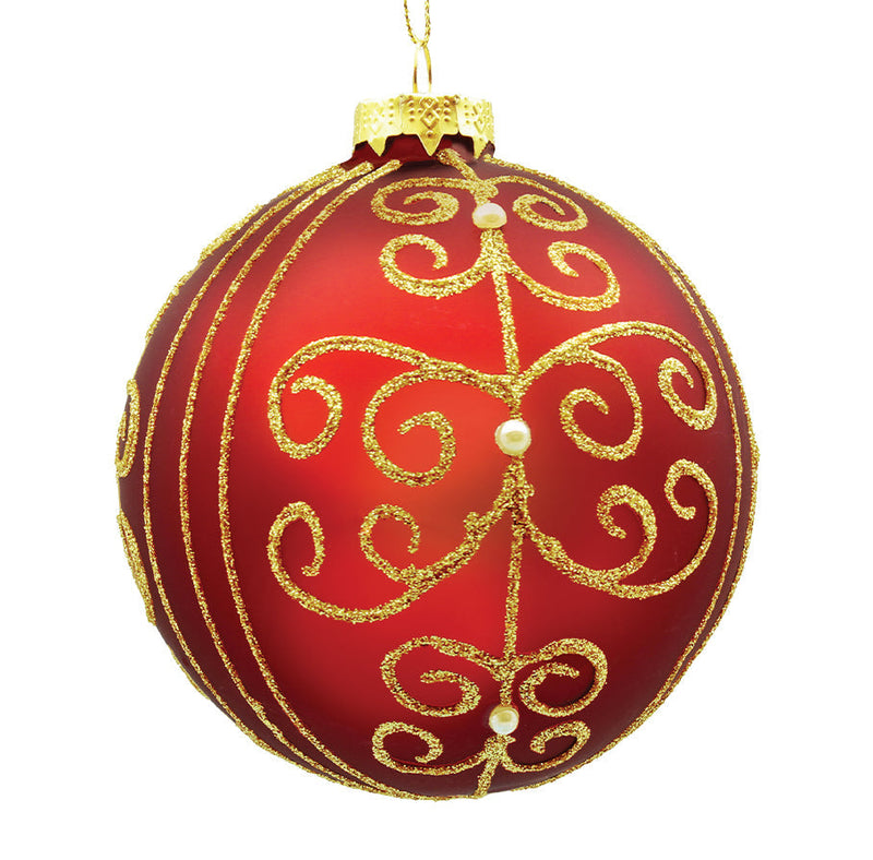BOWRING - 10cm Gloria Red Ball Ornament