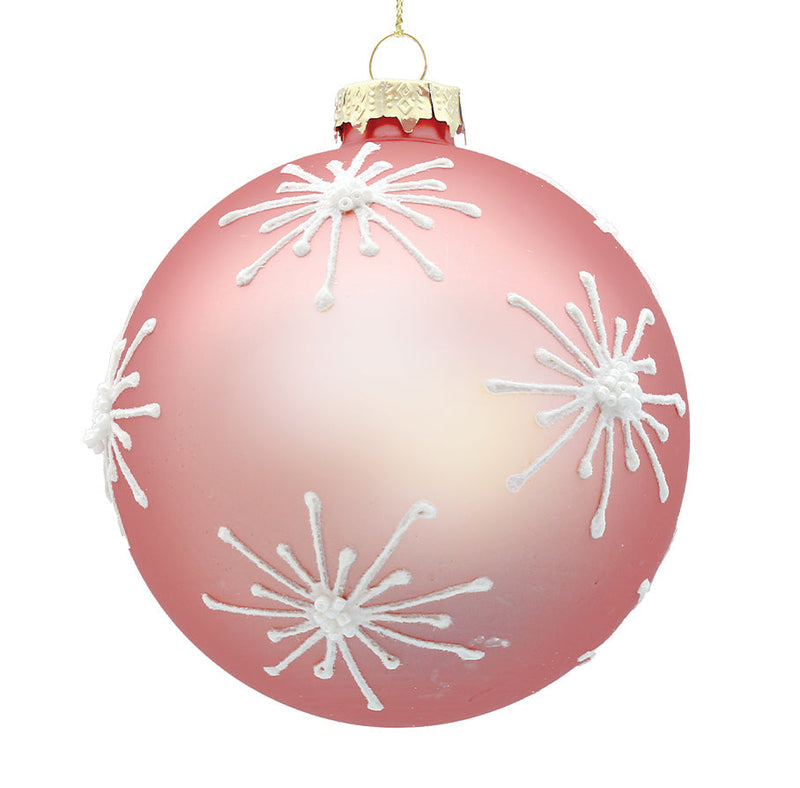BOWRING - 8cm Starburst Powder Pink Ball Ornament