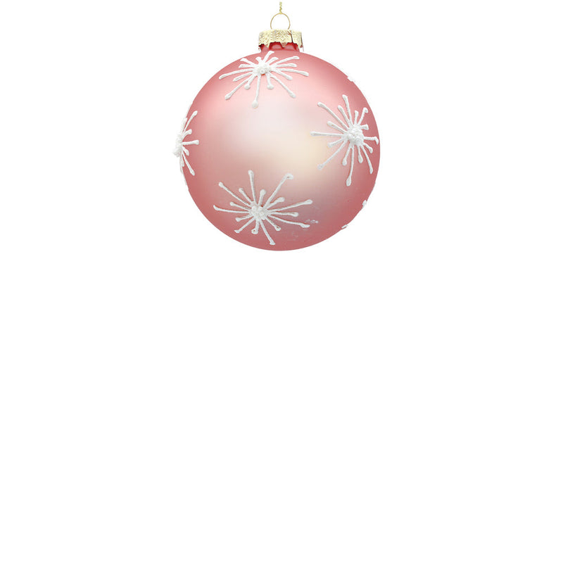 BOWRING - 8cm Starburst Powder Pink Ball Ornament