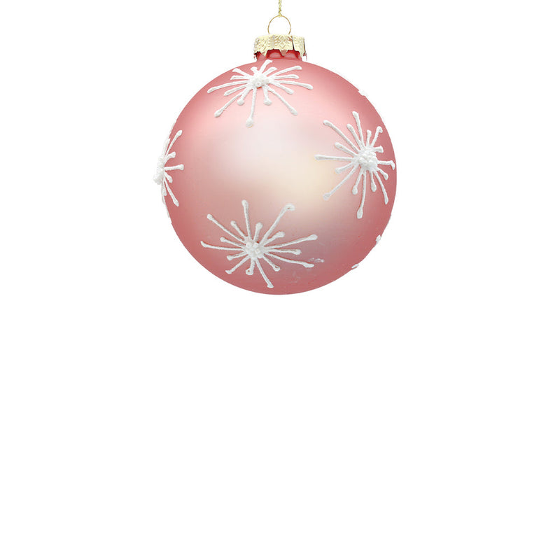 BOWRING - 10cm Starburst Powder Pink Ball Ornament