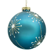 BOWRING - 8cm Starburst Ice Blue Ball Ornament