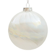 BOWRING - 8cm Neves Irridescent White Ball Ornament