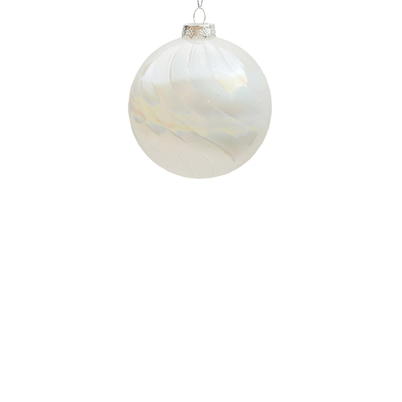 BOWRING - 8cm Neves Irridescent White Ball Ornament