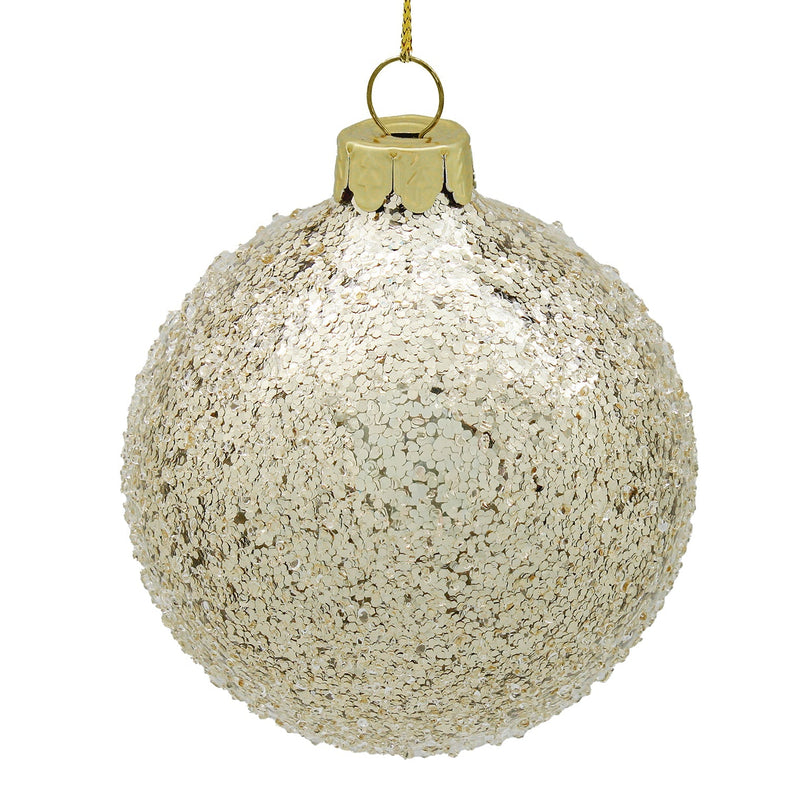 BOWRING - 18cm Iced Champagne Ball Ornament