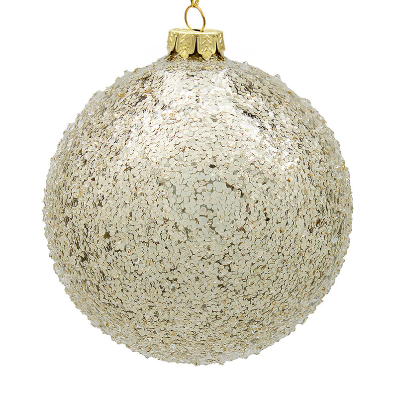 BOWRING - 18cm Iced Champagne Ball Ornament