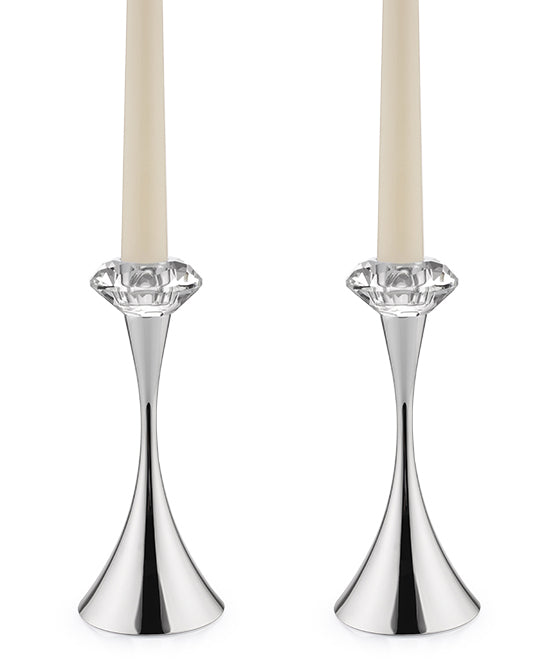 BOWRING - Paloma Set of 2 Crystal & Metal Taper Holder