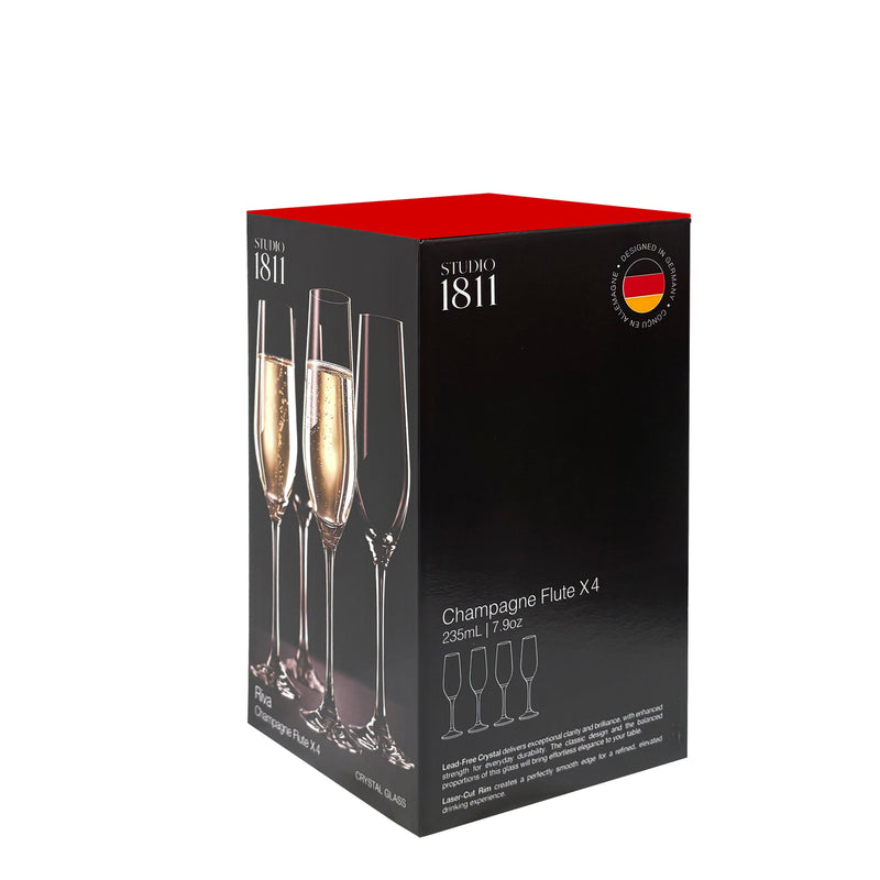 BOWRING - Riva Champagne Flute 235ml (7.9oz) Set of 4
