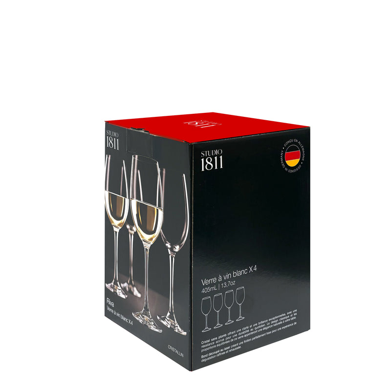 BOWRING - Riva White Wine Goblet 405ml (13.7oz) Set of 4