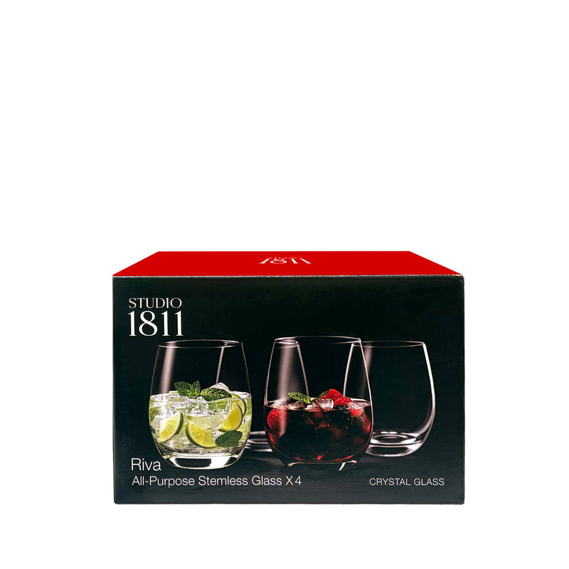 BOWRING - Riva All Purpose Stemless 450ml (15.2oz) Set of 4