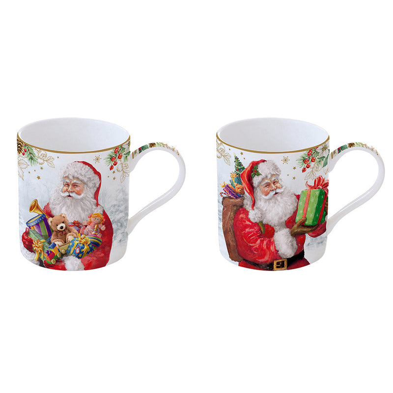 BOWRING - Santa is Coming S/2 350ml (11.8oz) Mugs