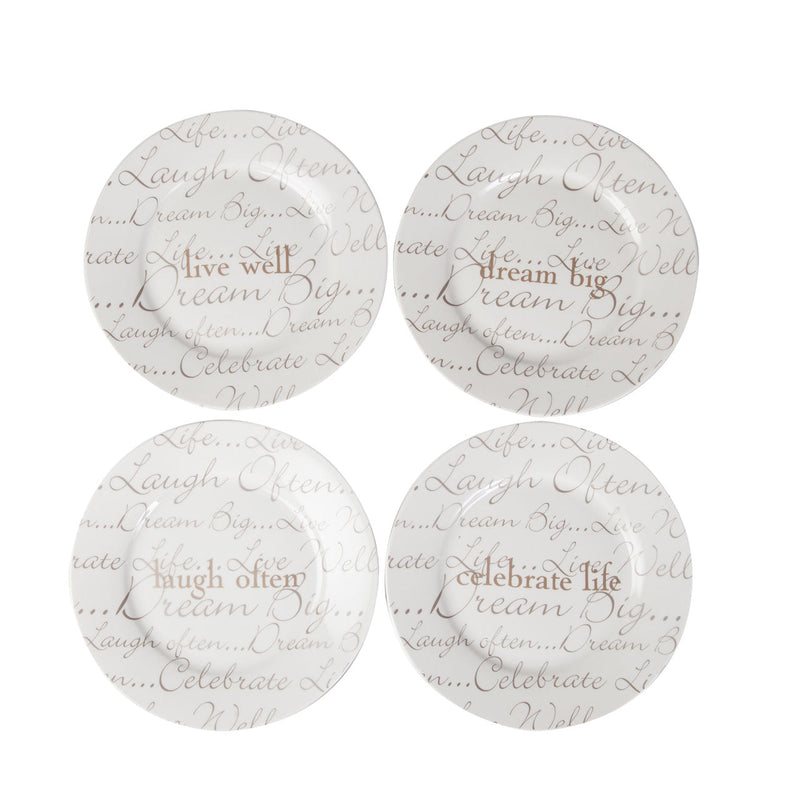 BOWRING - Celebration Set of 4 Dessert Plates