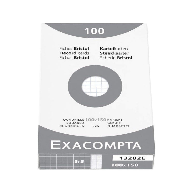 100 White Bristol Cards grid 5/5 (4X6in)
