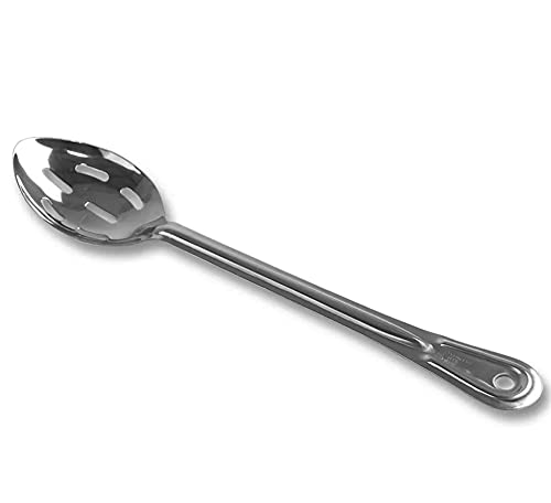 Browne - Conventional Serving Spoon - Slotted - 13" / 33 cm - 1.0 mm Thickness - Stainless Steel - Mirror Finish