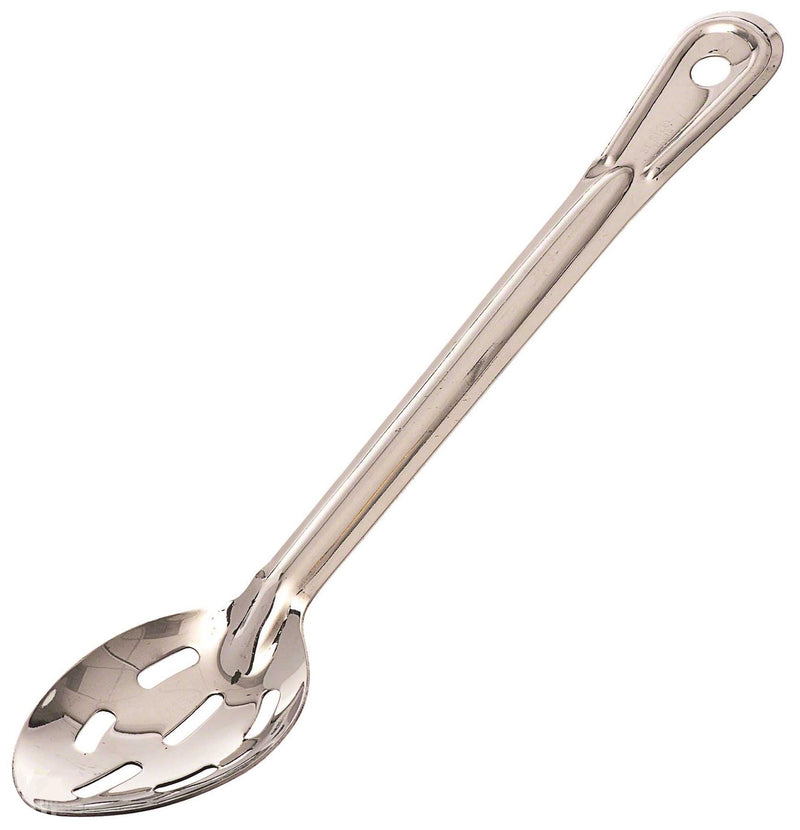 Browne - Conventional Serving Spoon - Slotted - 13" / 33 cm - 1.5 mm Thickness - Stainless Steel - Mirror Finish
