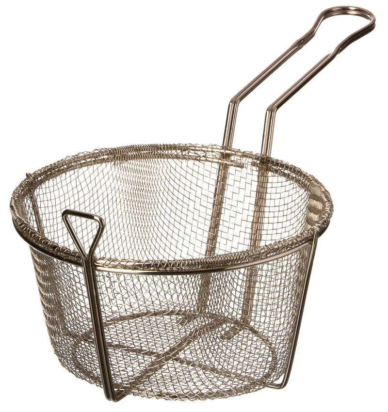 Browne - Fry Basket - Medium Mesh - 8.5" / 21.6 cm - Round - Heavy Nickel - Plated