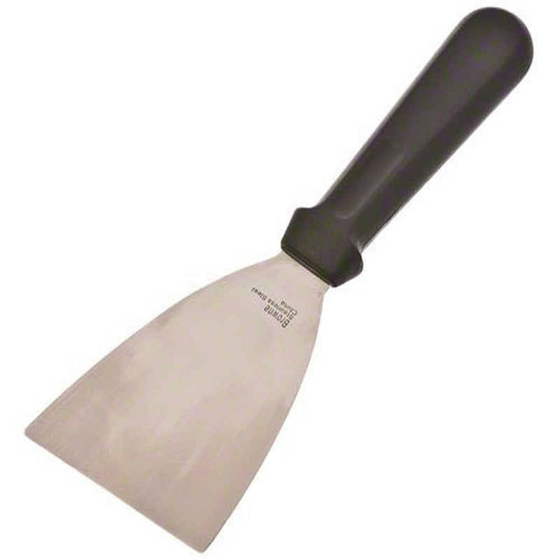 Browne - Pan / Griddle Scrapper - Stiff - with Black Handle 4.5x3" / 11.4x7.6 cm - L - 10" / 25.4 cm