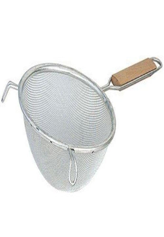 Browne - Strainer - Single - Mesh - Fine - Bowl - 4.8" / 12.2 cm - Wood Handle - 5.8" / 14.7 cm - Stainless Steel