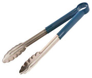Browne - Tongs, One-Piece, coloured handle, SS PVC coating, 12"/30.5cm, Blue Blue