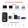 HyperGear - Wall Charger GaN 3 Port 65W 2X USB-C (65W) 1X USB-A(60W) PD PPS SpeedBoost and Digital Display - Black