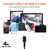 HyperGear - Car Charger 4 Port 77W 2x USB-A (12W) 2x USB-C (30W) PD PPS SpeedBoost Quick Charge with 4ft USB-C to USB-C Cable - Black
