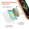 HyperGear - Wall Charger MaxCharge 40W 3-in-1 Dual USB-C PD Output with Magnetic Wireless Fast Charger - White