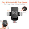 HyperGear - Car Mount Universal Cup Holder EZ Grip with 15W Wireless Fast Charging - Black