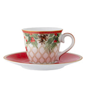 STUDIO-1811 - Christmas Berries 80ml(2.7oz) Set of 2 Espresso Cups & Saucers