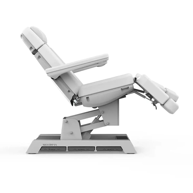 Silver - Electric Podiatry Chair With 3 Motors (White)
