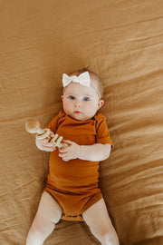 Copper Pearl - Camel Short Sleeve Bodysuit (0-3 months)