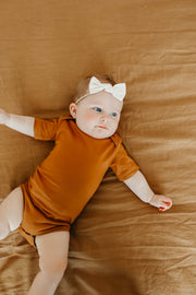 Copper Pearl - Camel Short Sleeve Bodysuit (12-18 months)