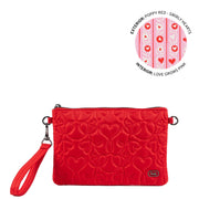 LUG - Ziplet Wristlet RFID Wallet - POPPY RED-SWIRLY HEARTS