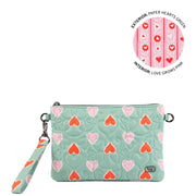 LUG - Ziplet Wristlet RFID Wallet - PAPER HEARTS GREEN