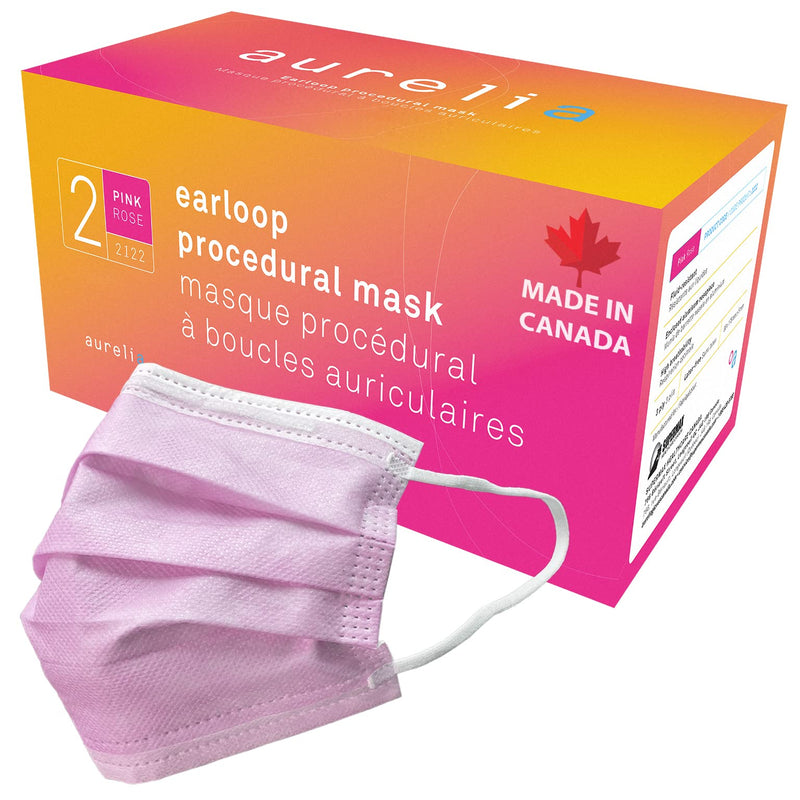 Aurelia - Disposable Procedural Pink Mask Level ASTM 2 (50-PACK)
