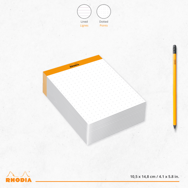 Dotted Grid Stapled Memopad N°13 240 sheets A6 (4.1 x 5.8 in)
