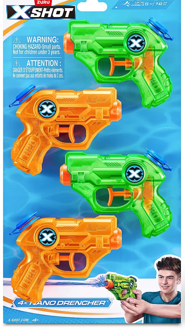 XSHOT - WATER WARFARE - NANO DRENCHER 4PK