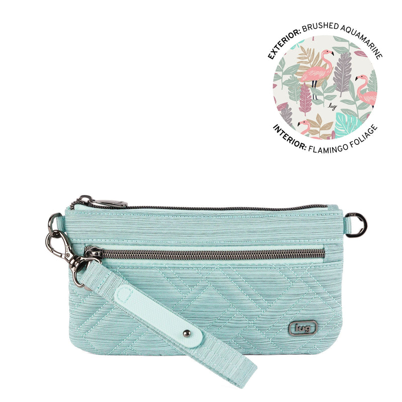 LUG - Super Metro XL Wristlet with Charm Bar - BRUSHED AQUAMARINE