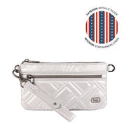 LUG - Super Metro XL Wristlet with Charm Bar - METALLIC SILVER