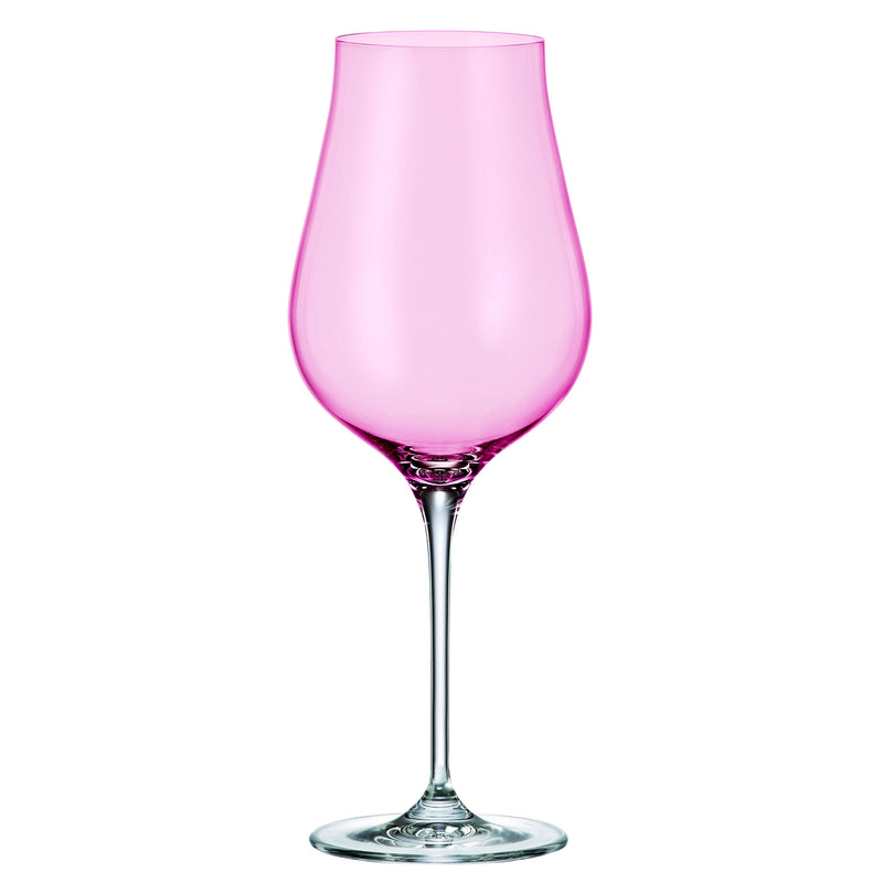 Crystalite Bohemia - Limosa Pink Stemmed Wine Glass 500 ml, Set of 4