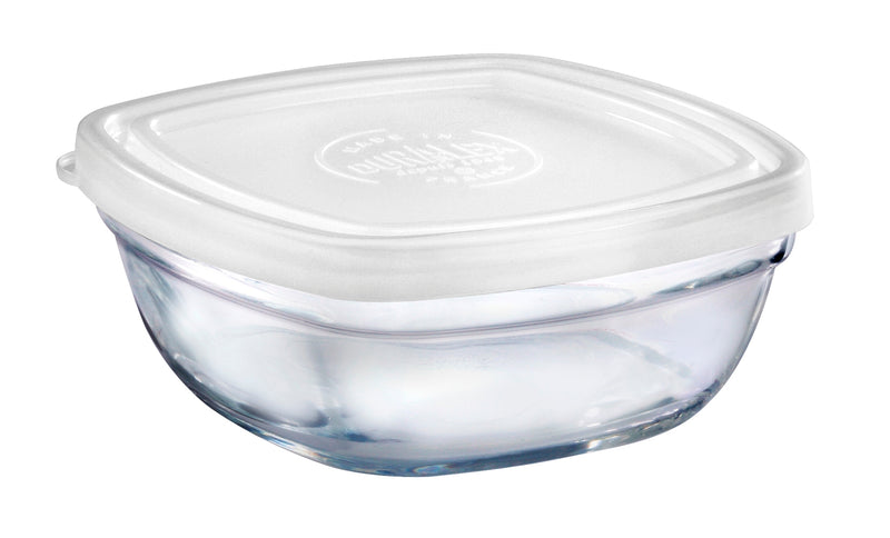 Duralex - Duralex Lys / Freshbox Square Stackable Bowl with White Lid 14 cm