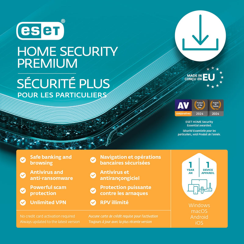 Eset - Home Security Premium 1-Device 1-Year
