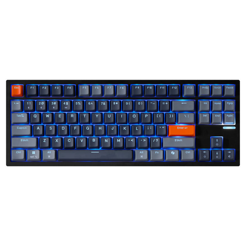 Adesso - Wired/Wireless/Bluetooth Multi-OS Illuminated Mechanical QMK VIA Compact Keyboard With CoPilot Ai Hotkey (Red Switch)