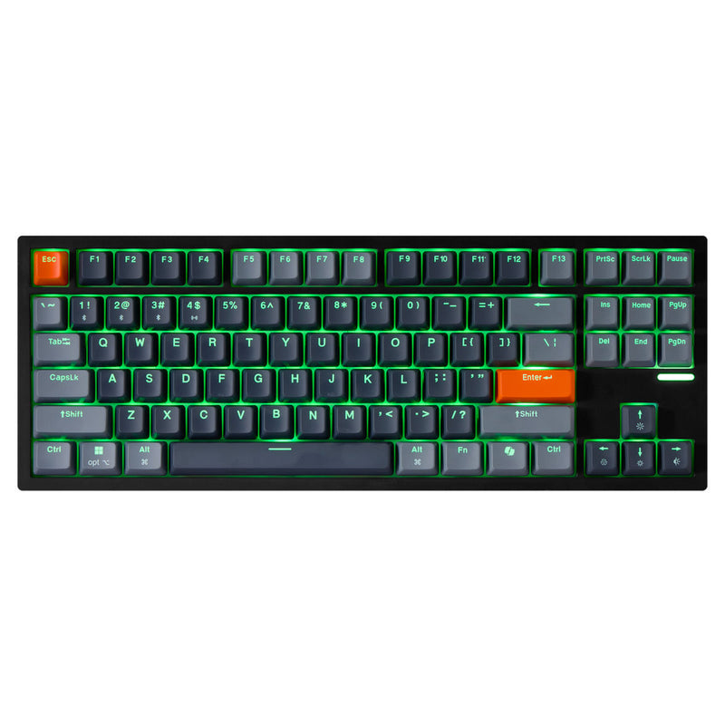 Adesso - Wired/Wireless/Bluetooth Multi-OS Illuminated Mechanical QMK VIA Compact Keyboard With CoPilot Ai Hotkey (Red Switch)